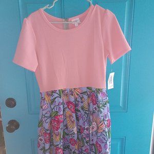LulaRoe Large Floral Amelia Dress NWT